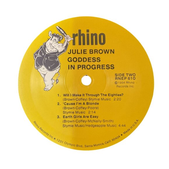 Julie Brown "Goddess In Progress" Vinyl LP - 1984 Rhino Records - Picture 4 of 6